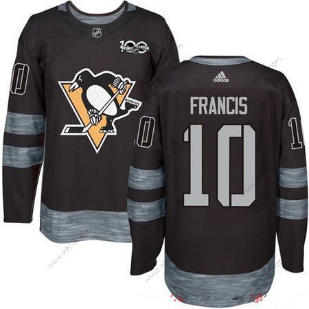 Adidas Pittsburgh Penguins #10 Ron Francis Musta 100th Vuosipäivä Ommeltu NHL 2017 Jääkiekko Paita – Miesten