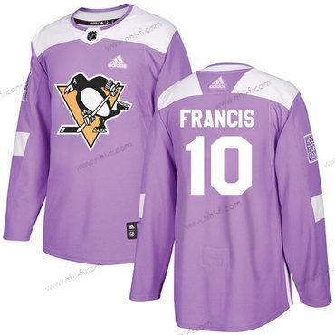 Adidas Pittsburgh Penguins #10 Ron Francis Violetti Aito Taistelee syöpää vastaan Ommeltu NHL Paita – Miesten