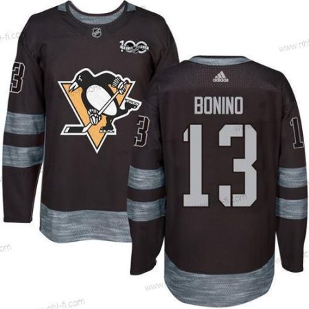 Adidas Pittsburgh Penguins #13 Nick Bonino Musta 100th Vuosipäivä Ommeltu NHL 2017 Jääkiekko Paita – Miesten