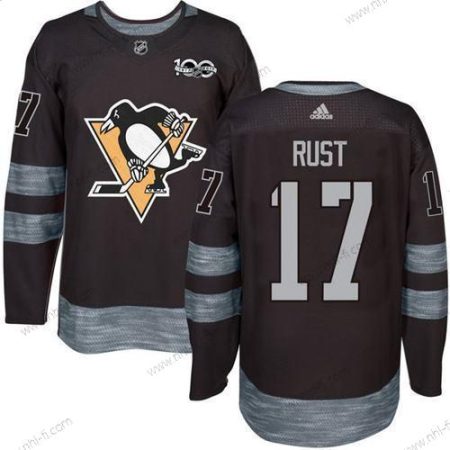 Adidas Pittsburgh Penguins #17 Bryan Rust Musta 100th Vuosipäivä Ommeltu NHL 2017 Jääkiekko Paita – Miesten