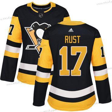 Adidas Pittsburgh Penguins #17 Bryan Rust Musta Kotiottelu Aito Ommeltu NHL Paita – Naisten