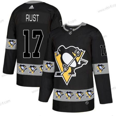 Adidas Pittsburgh Penguins #17 Bryan Rust Musta Maajoukkue Logos Paita – Miesten