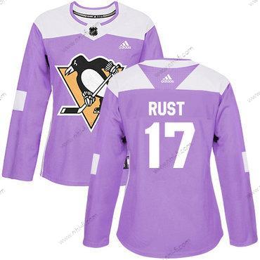 Adidas Pittsburgh Penguins #17 Bryan Rust Violetti Aito Taistelee syöpää vastaan Ommeltu NHL Paita – Naisten