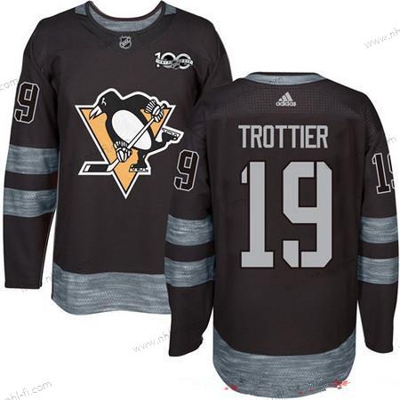 Adidas Pittsburgh Penguins #19 Bryan Trottier Musta 100th Vuosipäivä Ommeltu NHL 2017 Jääkiekko Paita – Miesten