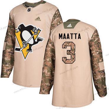 Adidas Pittsburgh Penguins #3 Olli Maatta Maastokuvio Aito 2017 Veterans Day Ommeltu NHL Paita – Miesten