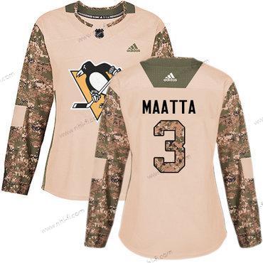 Adidas Pittsburgh Penguins #3 Olli Maatta Maastokuvio Aito 2017 Veterans Day Ommeltu NHL Paita – Naisten