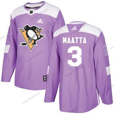 Adidas Pittsburgh Penguins #3 Olli Maatta Violetti Aito Taistelee syöpää vastaan Ommeltu NHL Paita – Miesten