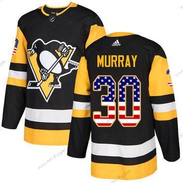 Adidas Pittsburgh Penguins #30 Matt Murray Musta Kotiottelu Aito USA Flag Ommeltu NHL Paita – Miesten