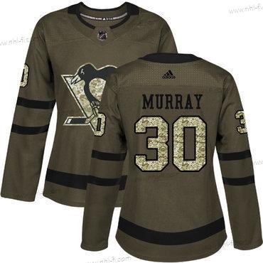 Adidas Pittsburgh Penguins #30 Matt Murray Vihreä Salute to Service Ommeltu NHL Paita – Naisten