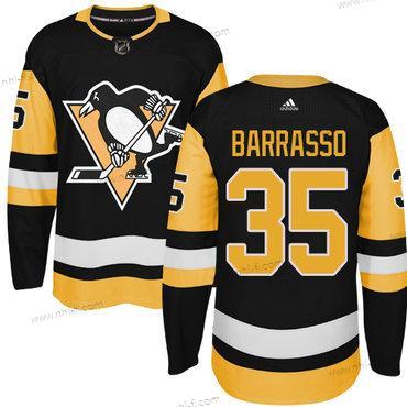 Adidas Pittsburgh Penguins #35 Tom Barrasso Musta Vaihtopaita Aito Ommeltu NHL Paita – Miesten