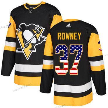 Adidas Pittsburgh Penguins #37 Carter Rowney Musta Kotiottelu Aito USA Flag Ommeltu NHL Paita – Miesten