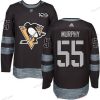 Adidas Pittsburgh Penguins #55 Larry Murphy Musta 100th Vuosipäivä Ommeltu NHL 2017 Jääkiekko Paita – Miesten