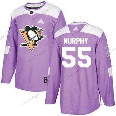 Adidas Pittsburgh Penguins #55 Larry Murphy Violetti Aito Taistelee syöpää vastaan Ommeltu NHL Paita – Miesten