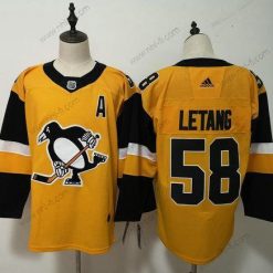 Adidas Pittsburgh Penguins #58 Kris Letang Keltainen Vaihtopaita Ommeltu NHL Paita – Miesten