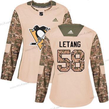 Adidas Pittsburgh Penguins #58 Kris Letang Maastokuvio Aito 2017 Veterans Day Ommeltu NHL Paita – Naisten