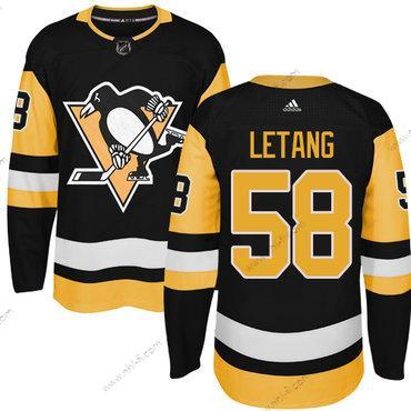 Adidas Pittsburgh Penguins #58 Kris Letang Musta Vaihtopaita Aito Ommeltu NHL Paita – Miesten