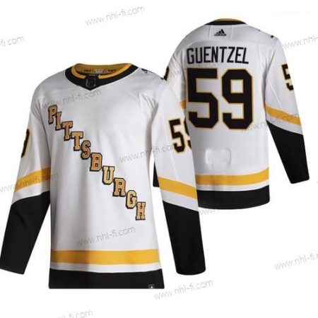 Adidas Pittsburgh Penguins #59 Jake Guentzel Valkoinen 2020-21 Käänteinen Retro Vaihtopaita NHL Paita – Miesten