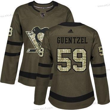 Adidas Pittsburgh Penguins #59 Jake Guentzel Vihreä Salute to Service Ommeltu NHL Paita – Naisten