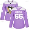 Adidas Pittsburgh Penguins #66 Mario Lemieux Violetti Aito Taistelee syöpää vastaan Ommeltu NHL Paita – Naisten