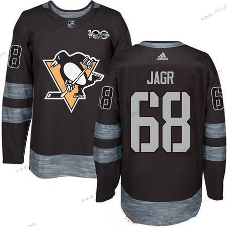 Adidas Pittsburgh Penguins #68 Jaromir Jagr Musta 100th Vuosipäivä Ommeltu NHL 2017 Jääkiekko Paita – Miesten