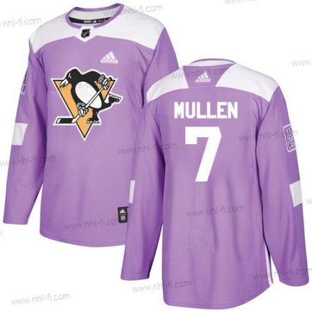 Adidas Pittsburgh Penguins #7 Joe Mullen Violetti Aito Taistelee syöpää vastaan Ommeltu NHL Paita – Miesten