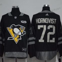 Adidas Pittsburgh Penguins #72 Patric Hornqvist Musta 100th Vuosipäivä Ommeltu NHL 2017 Jääkiekko Paita – Miesten