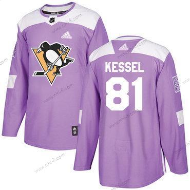 Adidas Pittsburgh Penguins #81 Phil Kessel Violetti Aito Taistelee syöpää vastaan Ommeltu NHL Paita – Miesten