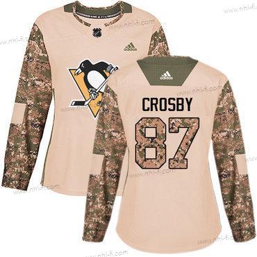 Adidas Pittsburgh Penguins #87 Sidney Crosby Maastokuvio Aito 2017 Veterans Day Ommeltu NHL Paita – Naisten