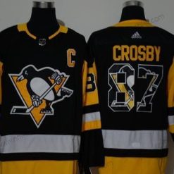 Adidas Pittsburgh Penguins #87 Sidney Crosby Musta With Maajoukkue Logo Ommeltu NHL Paita – Miesten