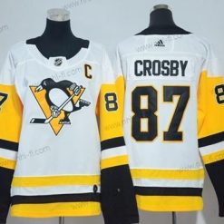 Adidas Pittsburgh Penguins #87 Sidney Crosby Valkoinen Road Aito Ommeltu NHL Paita – Naisten