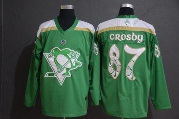 Adidas Pittsburgh Penguins 87 Sidney Crosby Vihreä 2019 St. Patrick’S Day Paita – Miesten