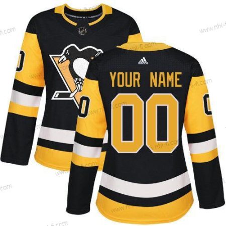 Adidas Pittsburgh Penguins Räätälöidyt Aito Musta Kotiottelu NHL Paita – Naisten