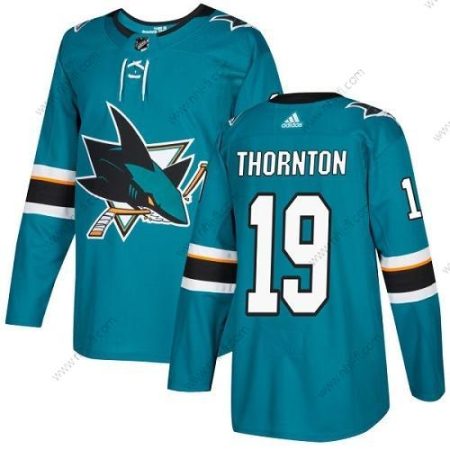 Adidas San Jose Sharks #19 Joe Thornton Sinivihreä Kotiottelu Aito Ommeltu NHL Paita – Miesten