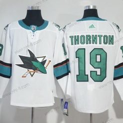 Adidas San Jose Sharks #19 Joe Thornton Valkoinen Road Aito Ommeltu NHL Paita – Miesten