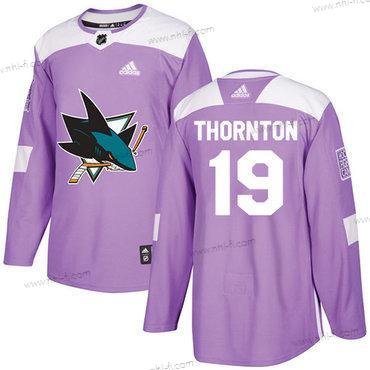 Adidas San Jose Sharks #19 Joe Thornton Violetti Aito Taistelee syöpää vastaan Ommeltu NHL Paita – Miesten