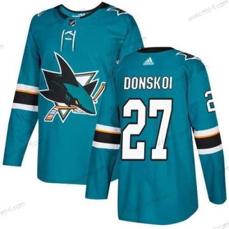 Adidas San Jose Sharks #27 Joonas Donskoi Sinivihreä Kotiottelu Aito Ommeltu NHL Paita – Miesten