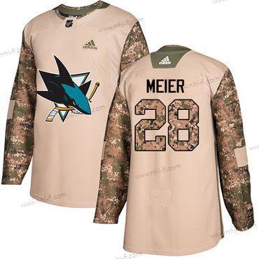 Adidas San Jose Sharks #28 Timo Meier Maastokuvio Aito 2017 Veterans Day Ommeltu NHL Paita – Miesten