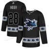 Adidas San Jose Sharks #28 Timo Meier Musta Maajoukkue Logos Paita – Miesten