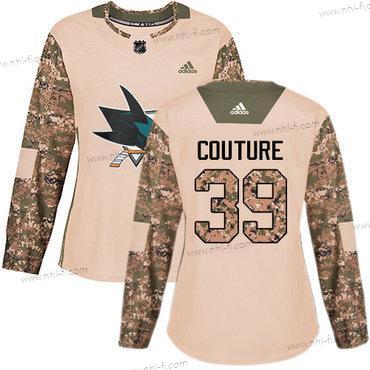 Adidas San Jose Sharks #39 Logan Couture Maastokuvio Aito 2017 Veterans Day Ommeltu NHL Paita – Naisten