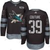 Adidas San Jose Sharks #39 Logan Couture Musta 100th Vuosipäivä Ommeltu NHL 2017 Jääkiekko Paita – Miesten