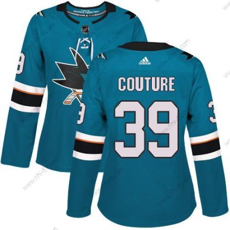 Adidas San Jose Sharks #39 Logan Couture Sinivihreä Kotiottelu Aito Ommeltu NHL Paita – Naisten