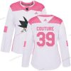 Adidas San Jose Sharks #39 Logan Couture Valkoinen Pinkki Aito Ommeltu NHL Paita – Naisten