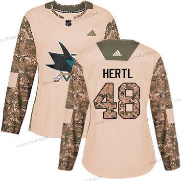 Adidas San Jose Sharks #48 Tomas Hertl Maastokuvio Aito 2017 Veterans Day Ommeltu NHL Paita – Naisten