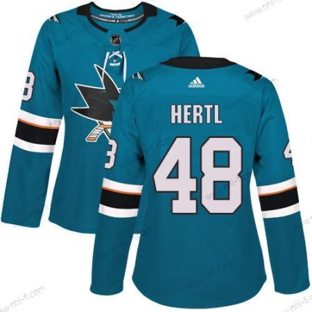 Adidas San Jose Sharks #48 Tomas Hertl Sinivihreä Kotiottelu Aito Ommeltu NHL Paita – Naisten