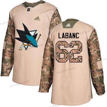 Adidas San Jose Sharks #62 Kevin Labanc Maastokuvio Aito 2017 Veterans Day Ommeltu NHL Paita – Miesten