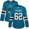 Adidas San Jose Sharks #62 Kevin Labanc Sinivihreä Kotiottelu Aito Ommeltu NHL Paita – Naisten