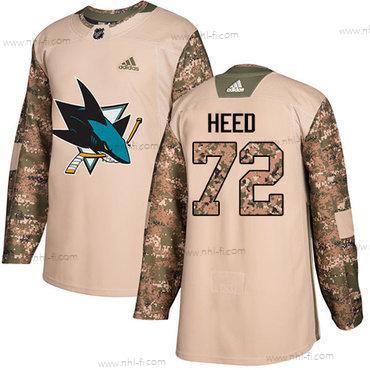 Adidas San Jose Sharks #72 Tim Heed Maastokuvio Aito 2017 Veterans Day Ommeltu NHL Paita – Miesten