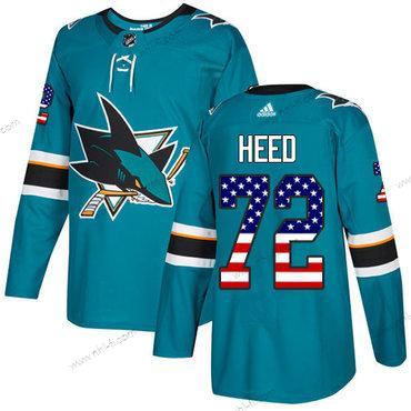 Adidas San Jose Sharks #72 Tim Heed Sinivihreä Kotiottelu Aito USA Flag Ommeltu NHL Paita – Miesten