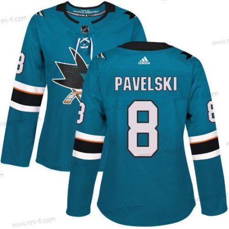 Adidas San Jose Sharks #8 Joe Pavelski Sinivihreä Kotiottelu Aito Ommeltu NHL Paita – Naisten