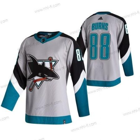 Adidas San Jose Sharks #88 Brent Burns Harmaa 2020-21 Käänteinen Retro Vaihtopaita NHL Paita – Miesten